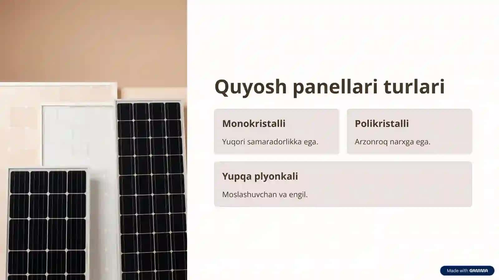 Aftonom quyosh fotoelektrik qurilmalari 4