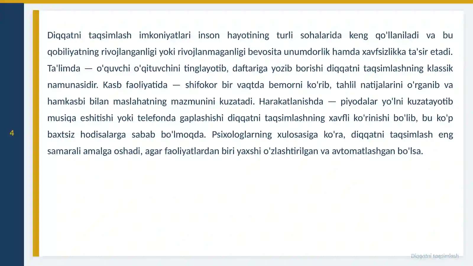 Diqqatni Taqsimlash 4