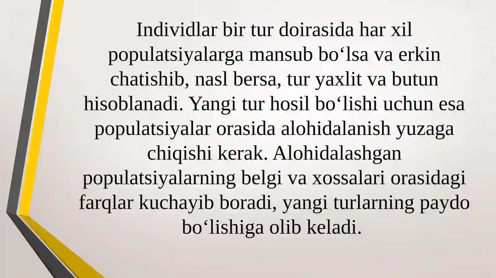 Turlarning paydo bo`lishi 4
