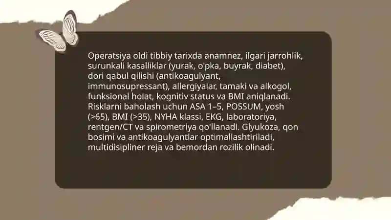Xirurgik bemorlarning o'ziga xos hususiyatlari 4