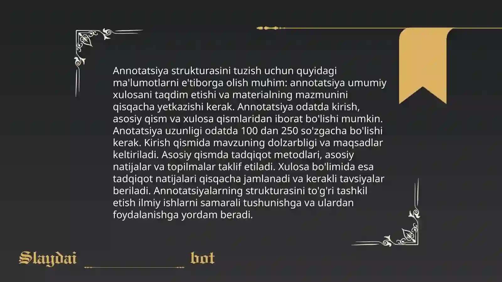 Annatatsiya yozish 4