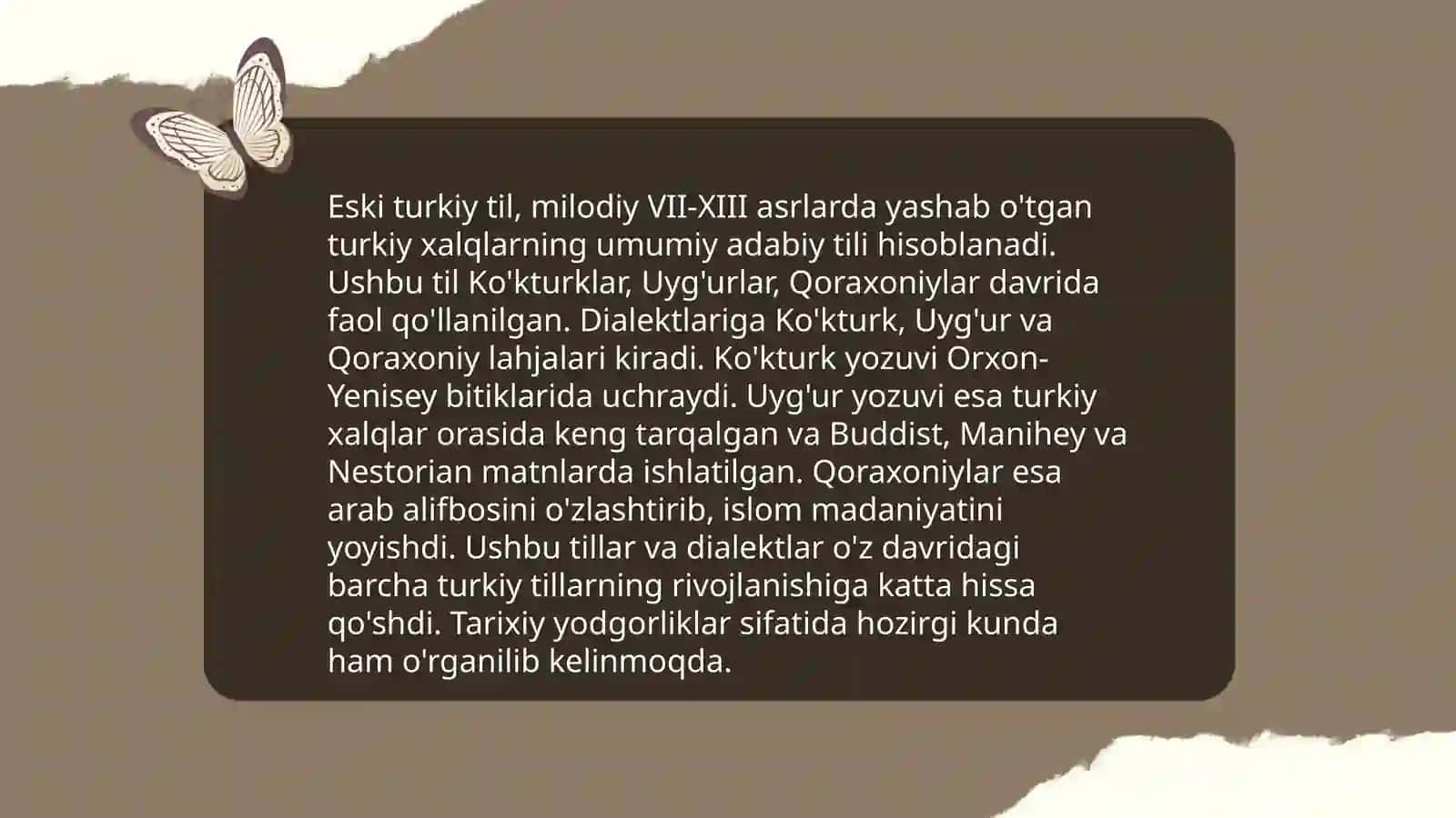 Oʻzbek adabiy tilining eski turkiy til shakli 4