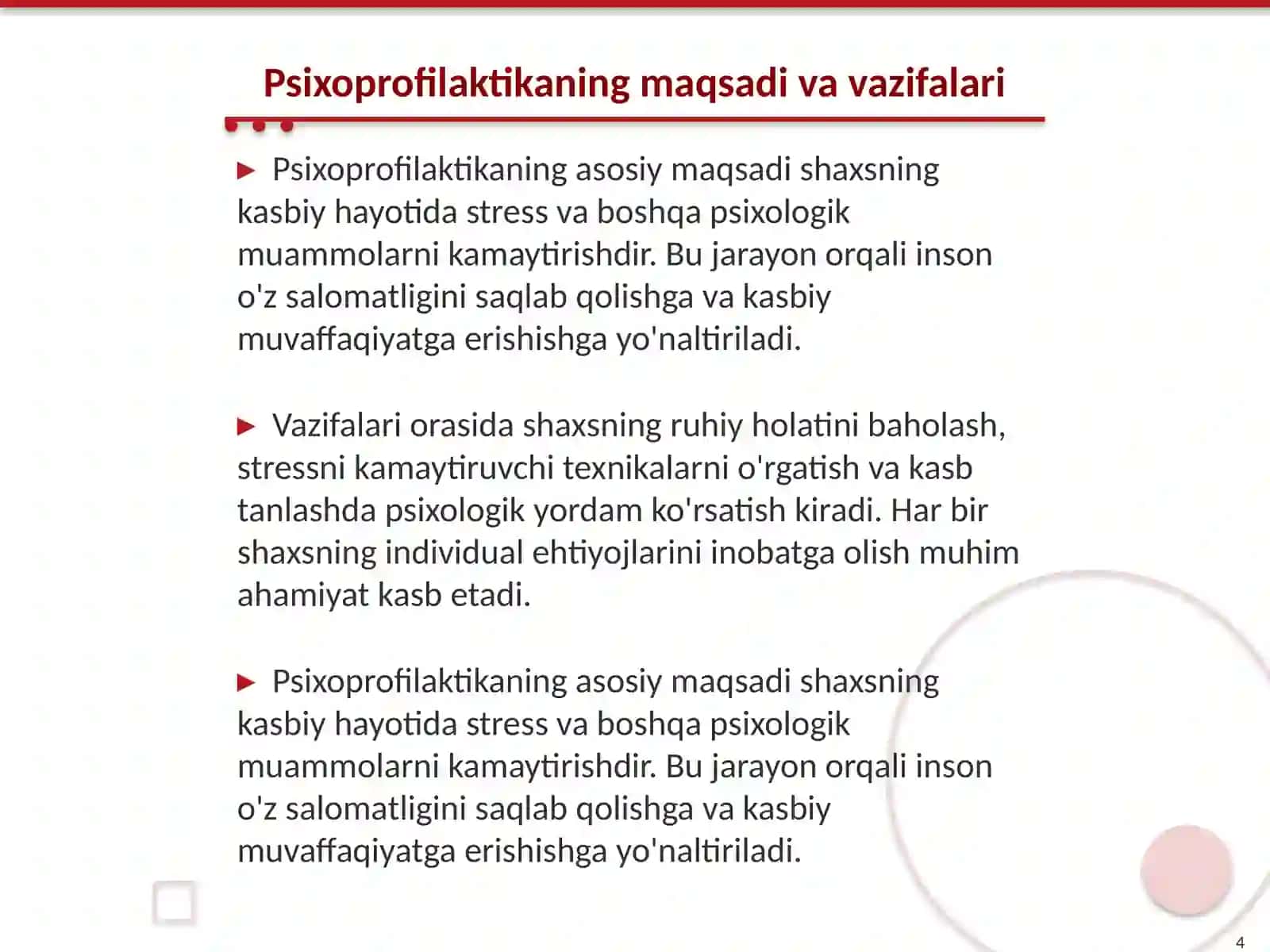Psixoprofilakti mazmun mohiyati 4
