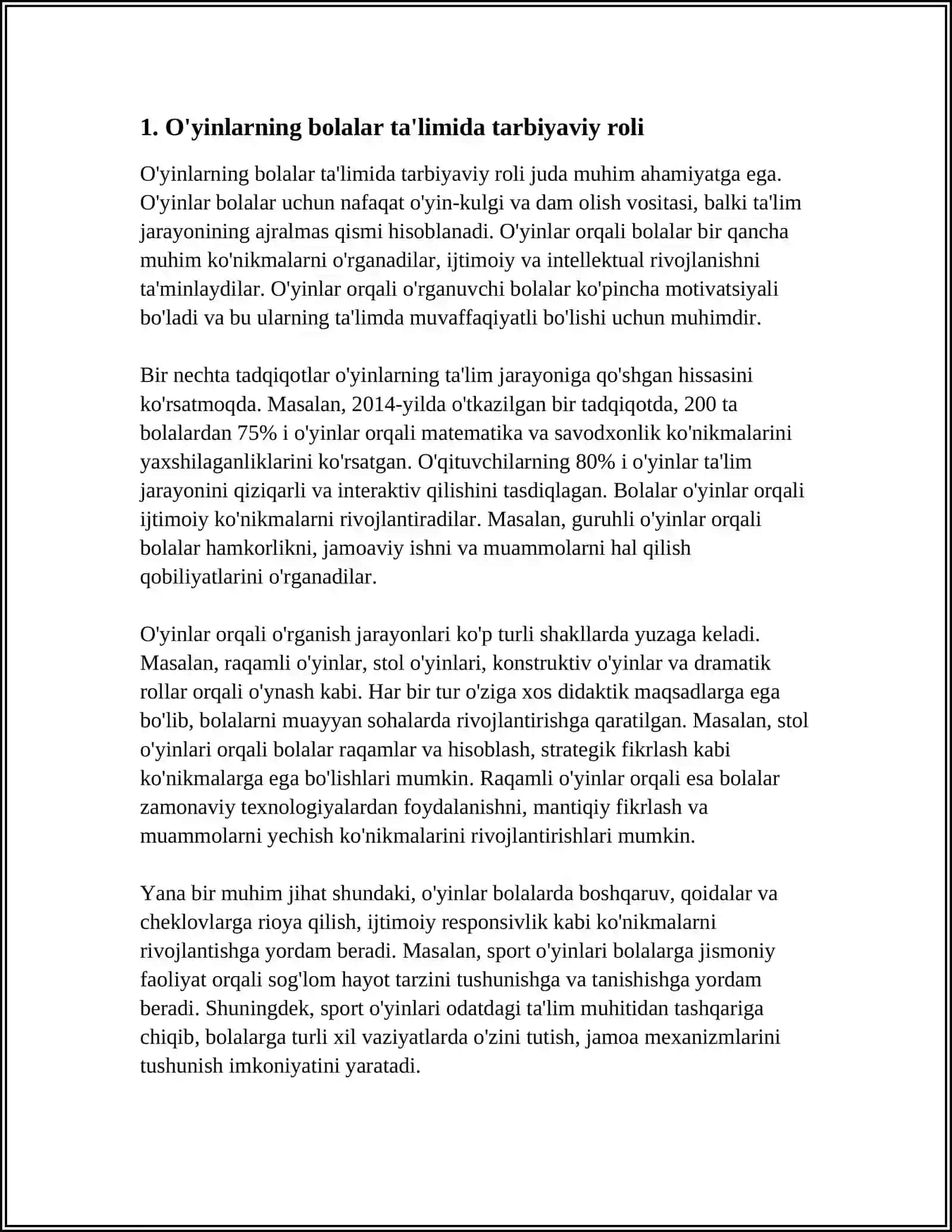 O'yinlarning bolalar ta'limida tarbiyaviy roli 4
