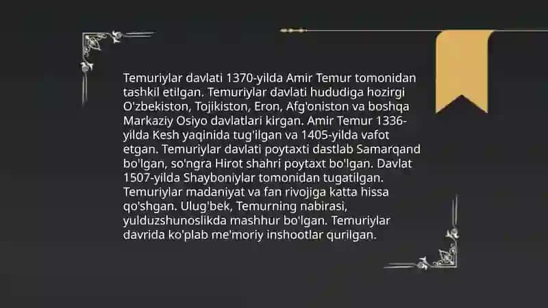 Amir Temur va uning tarixiy o‘rni 4