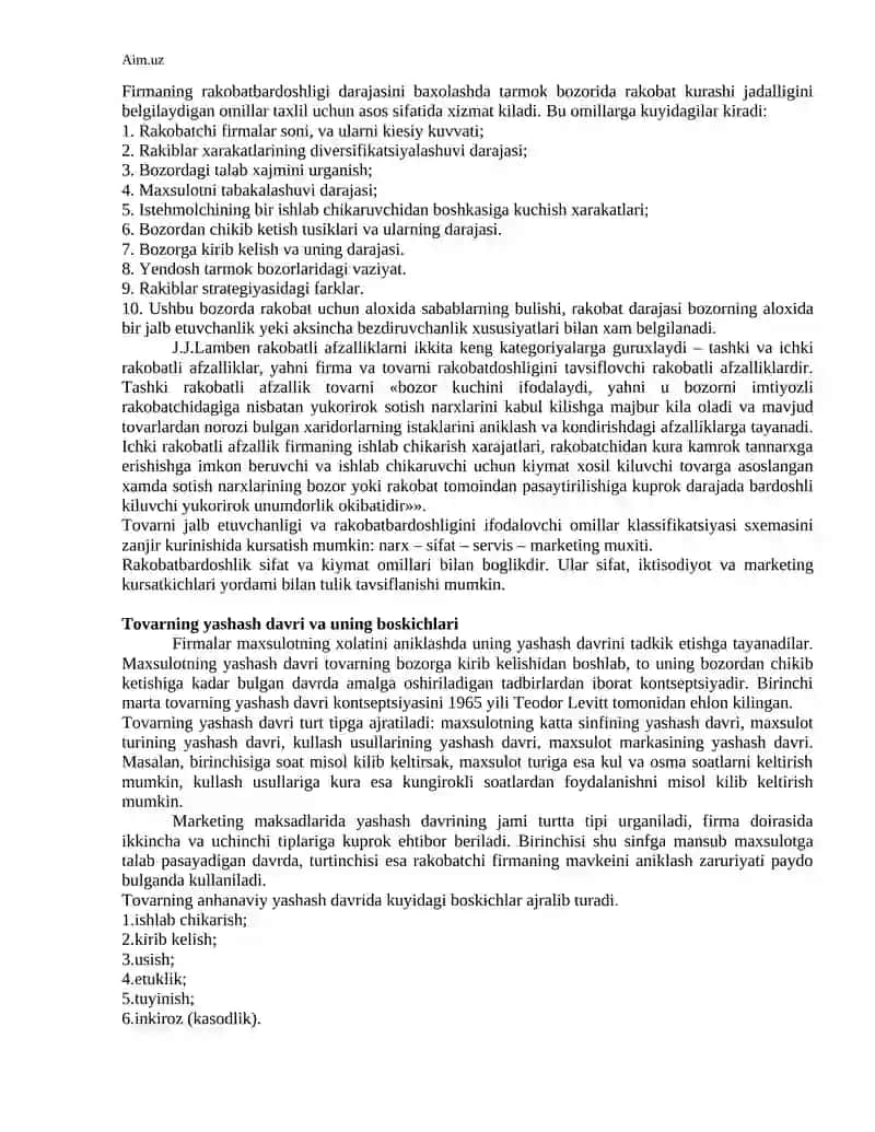 Marketingda tovar siyosati 4