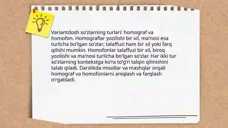 Variantdosh soʻzlar mavzusi 4