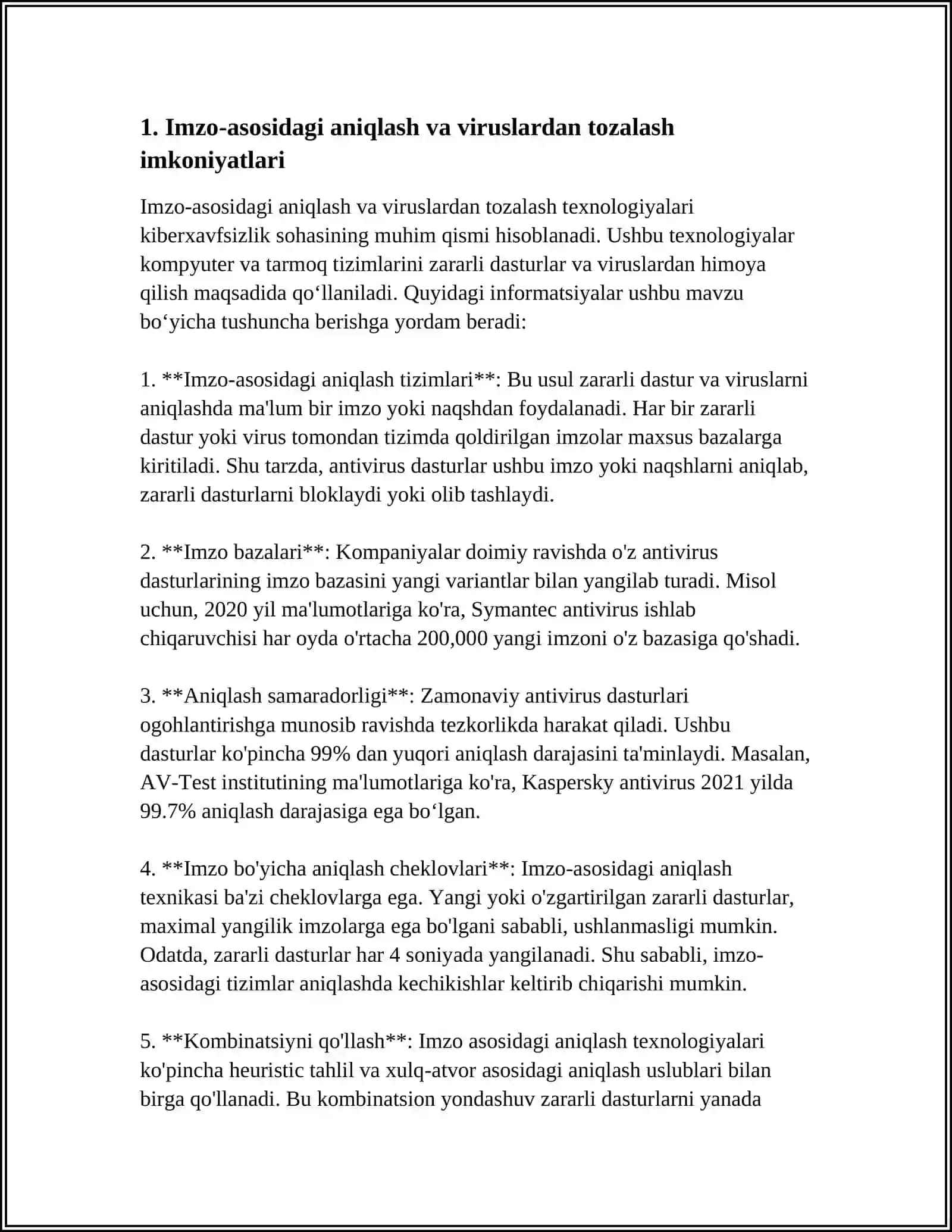 ANTIVIRUS DASTURLARNING VIRUSLARDAN TOZALASHDAGI IMKONIYATLARI 4