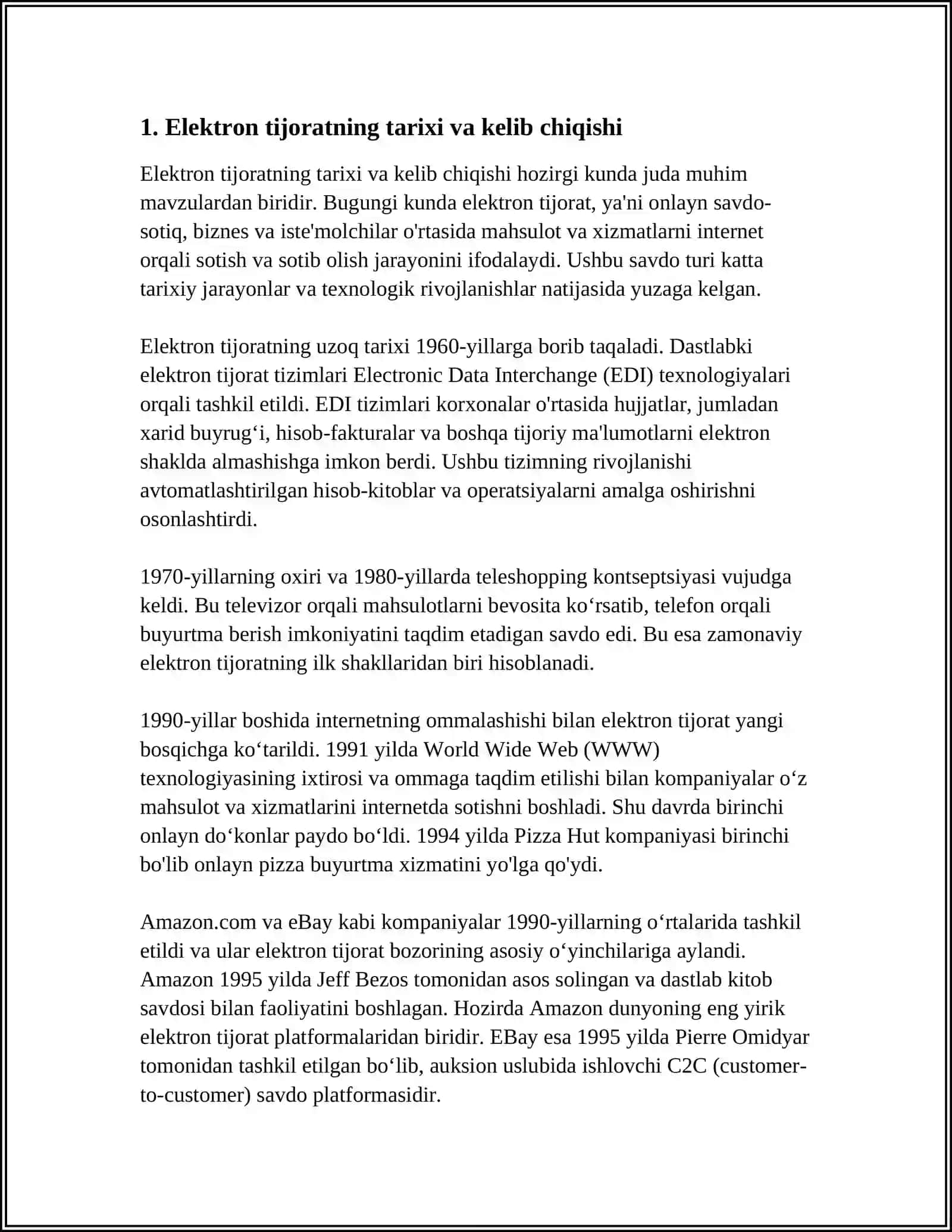 Elektron Tijorat Tarixi va Rivojlanish Tendentsiyalari 4