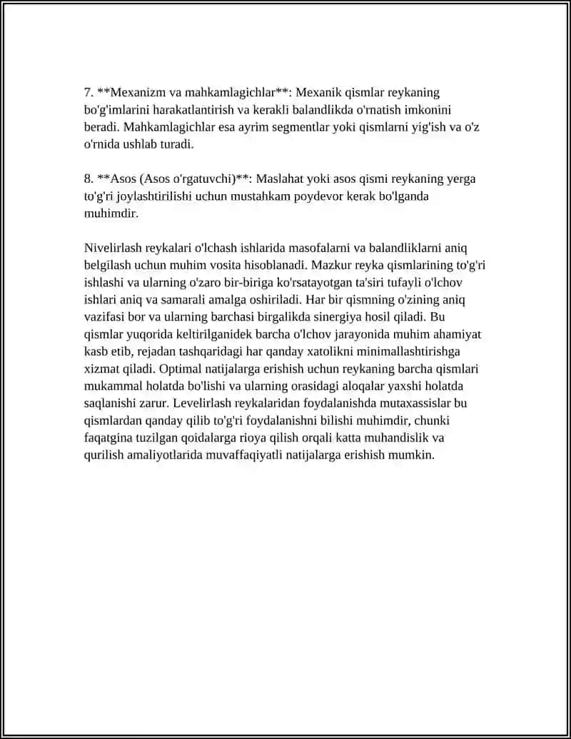 NIVELIRLASH REYKA TUZILISHINI OʻRGANISH 4