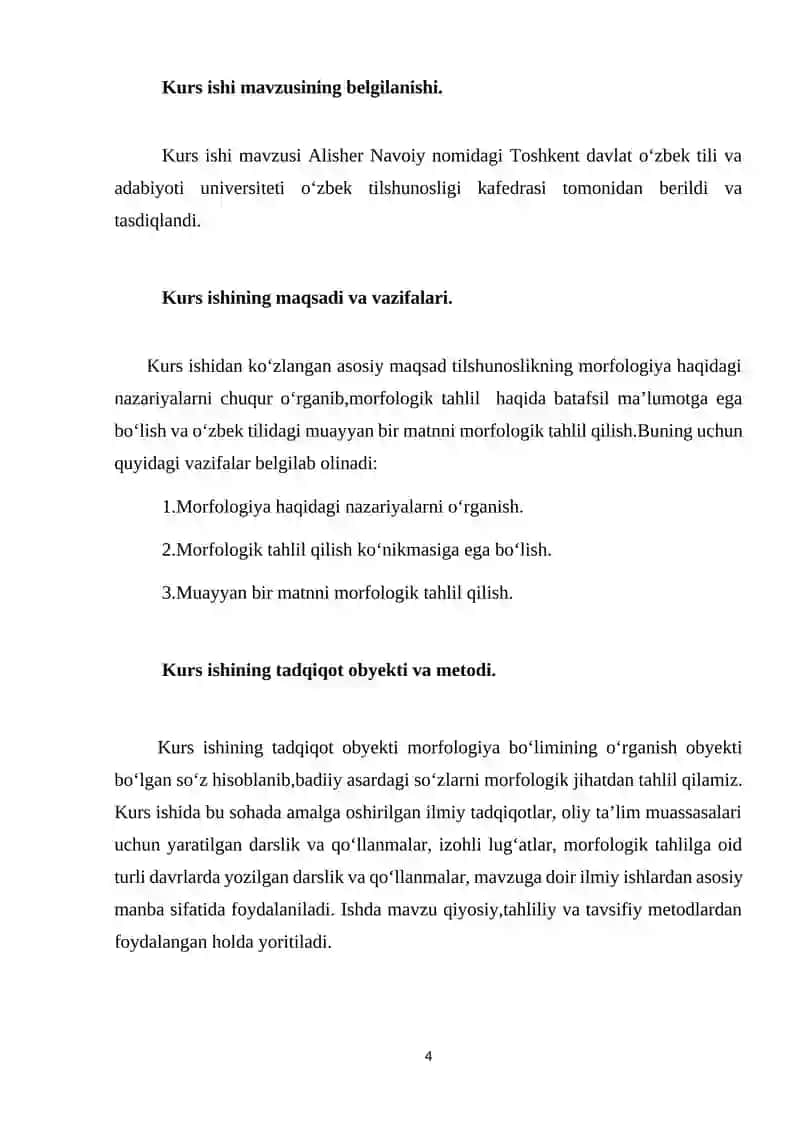 MORFOLOGIK TAHLIL(MUAYYAN ASAR MISOLIDA) 4