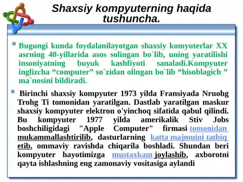Shaxsiy kompyuterlar 4