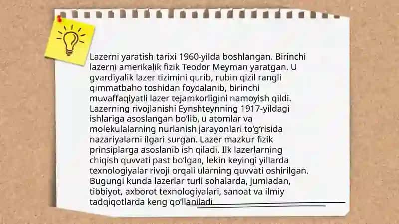 Lazerni asosiy tushunchalar 4