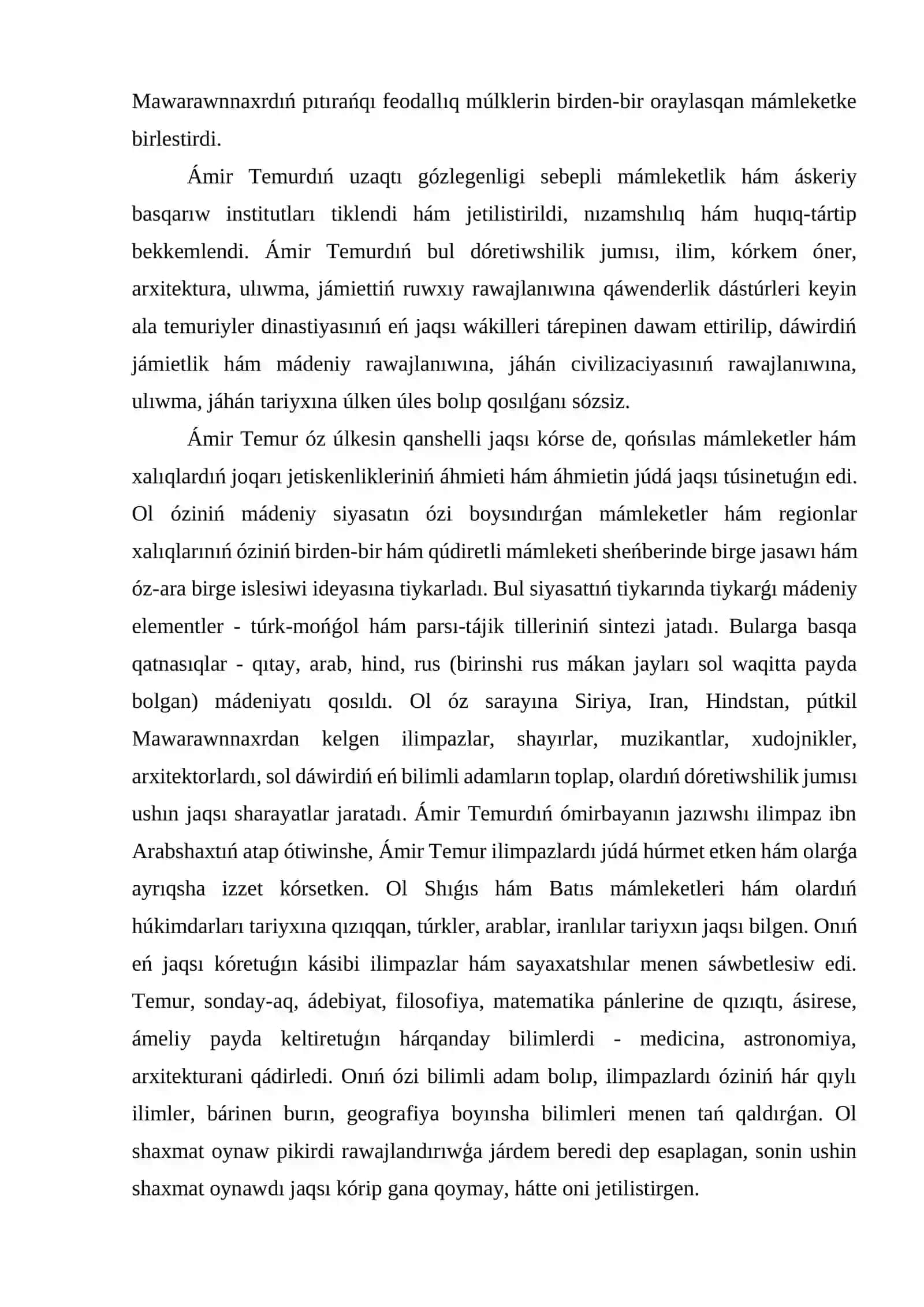 Temuriyler dáwirinde ilim pán hám mádeniyat rawajlanıwı 4