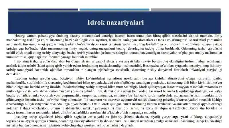 Sezgi va idrok nazariyalari 4