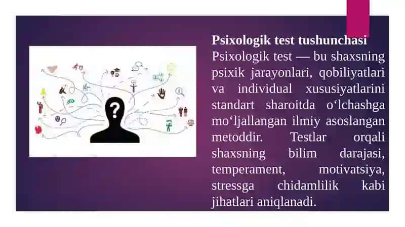 Hozirgi zamon psixologiyasida testning dolzarb muammolari 4