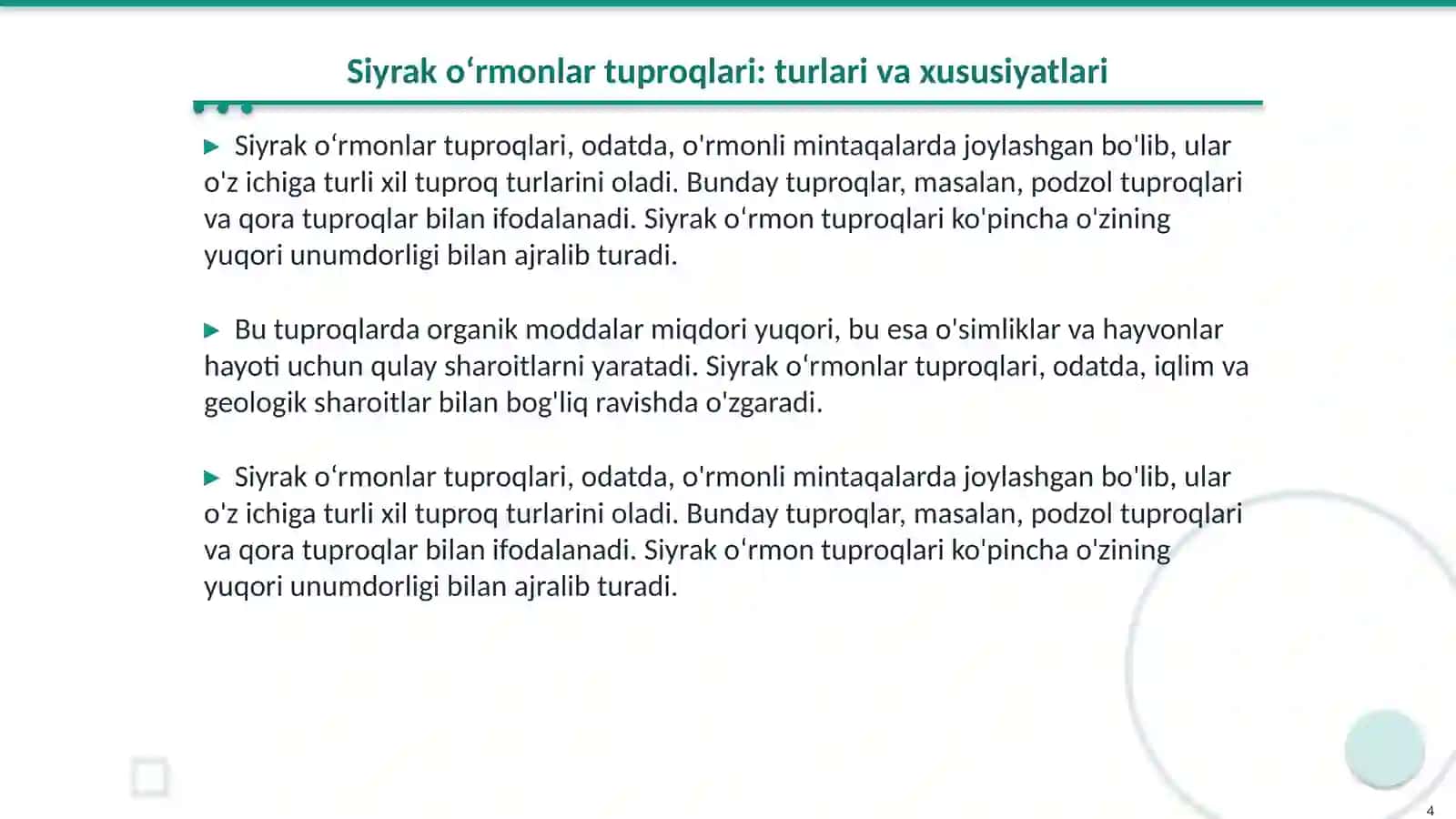 Savanna va siyrak oʻrmonlar tuproqlari 4