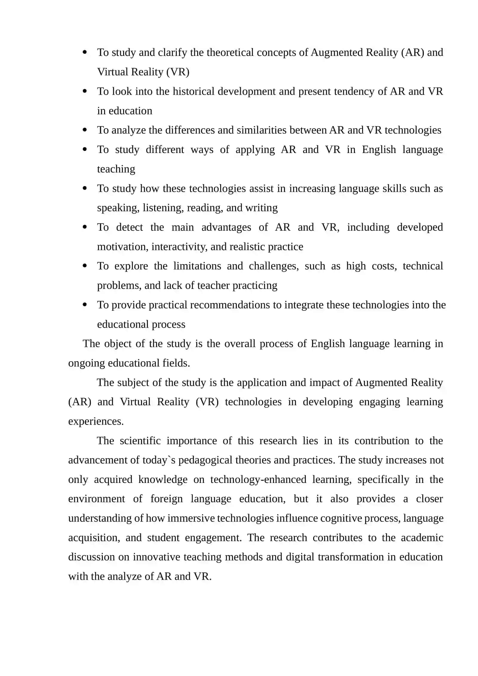 Course Work on Using Augmented Reality and Virtual Reality in English Language 4
