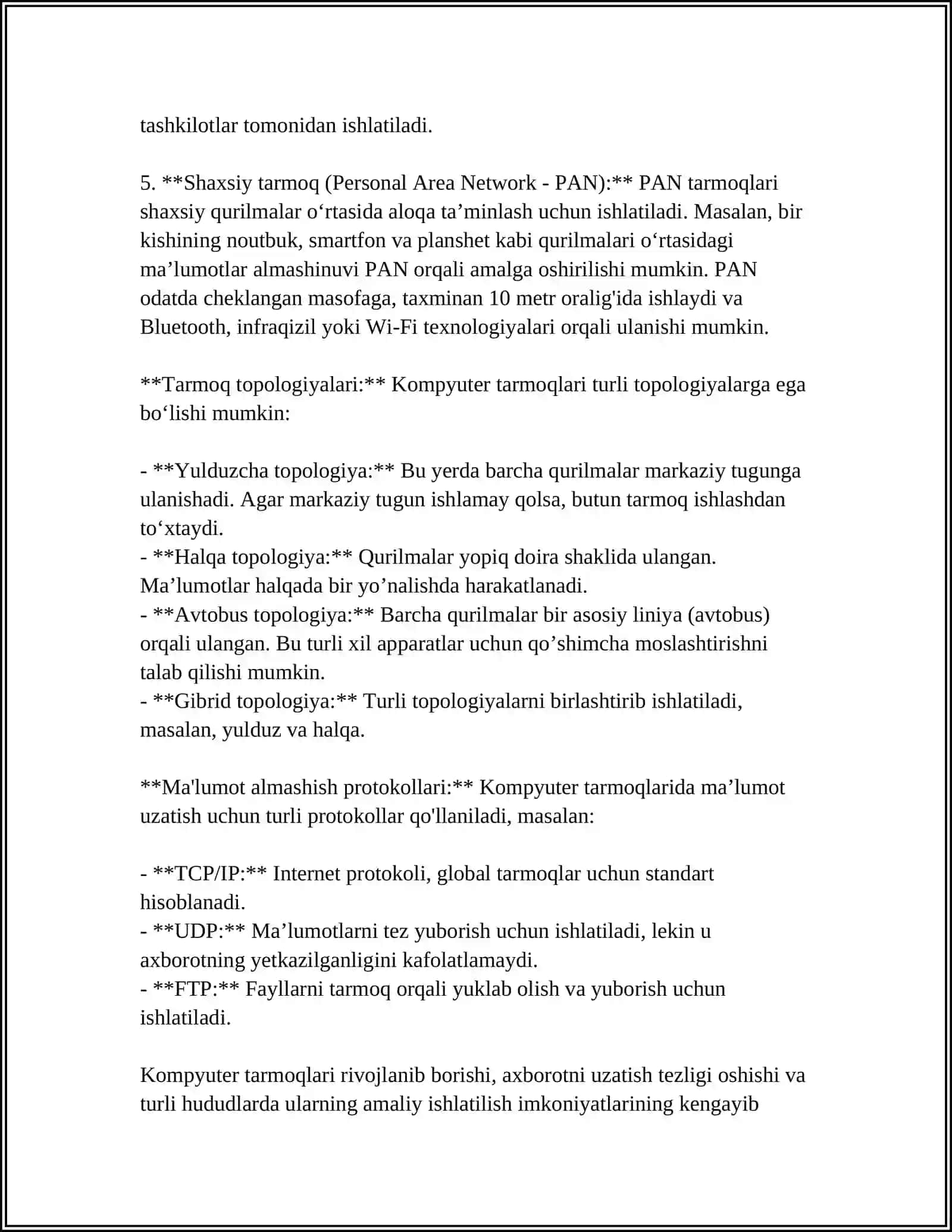 KOMPYUTER TARMOQLARI 4