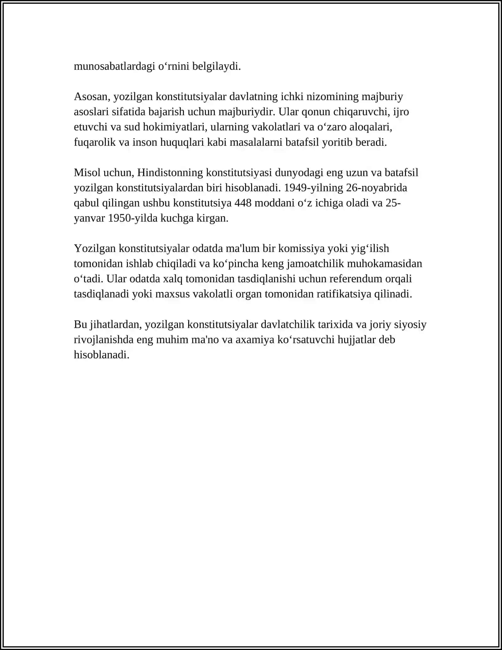 KONSTITUTSIYALARNING TURLARI 4