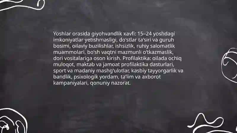Giyohvantlik zamon talabi 4