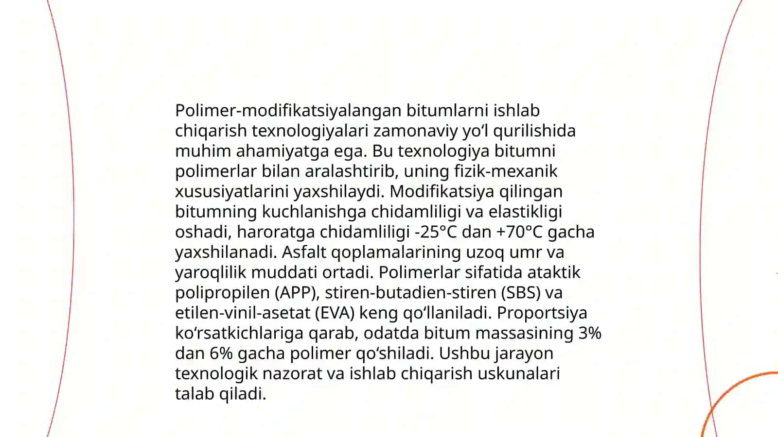 Pardozbop bitumli, polimer bogʻlovchi ashyolar olinish texnologiyasi 4