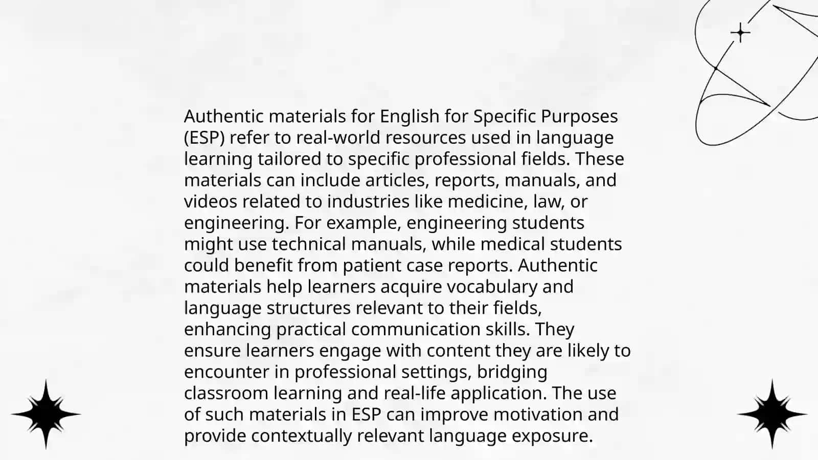 Adapting language materials in ESP 4