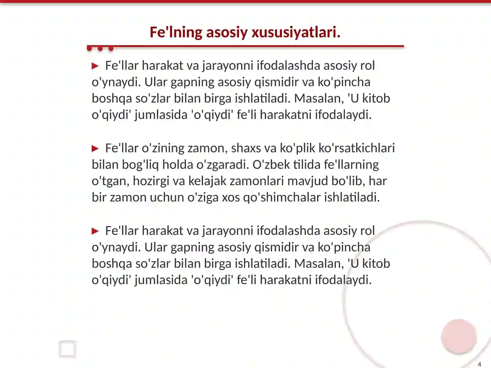Fe'l so'z turkumi 4