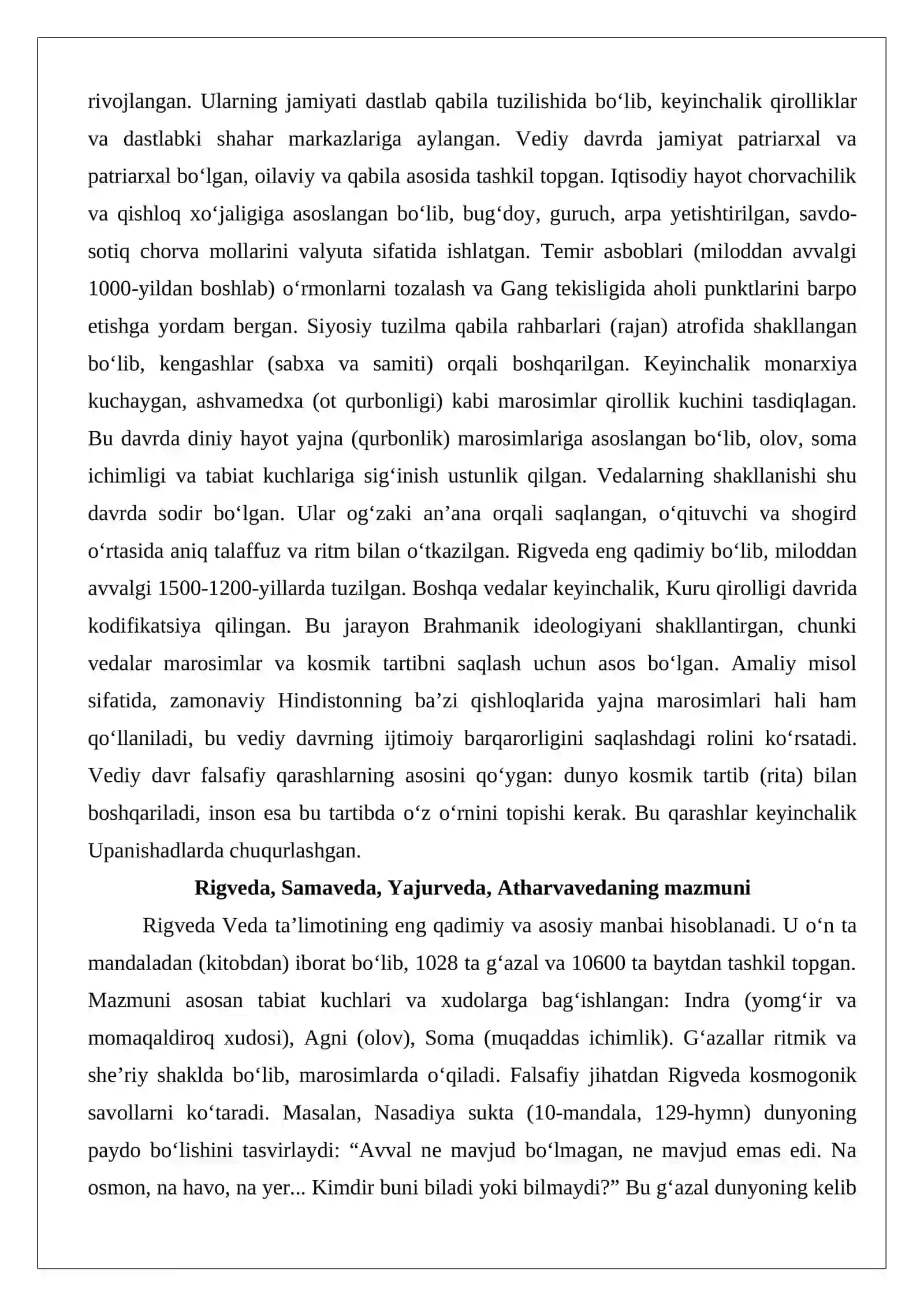 Veda ta’limotida dunyo, borliq va inson haqidagi falsafiy qarashlar 4