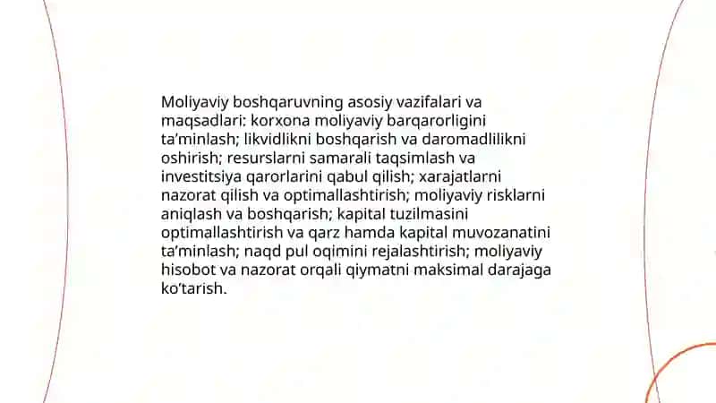 Moliyaviy boshqaruv funksiyasi va o‘ziga xosligi 4