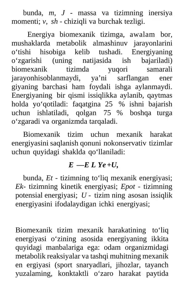 Mushaklar biodinamikasi. Mushak to'qimasining xususiyatlari. 4