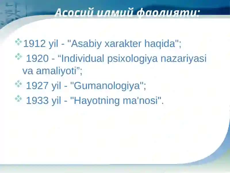 Alfred Adlerning individual psixologiyasi 4