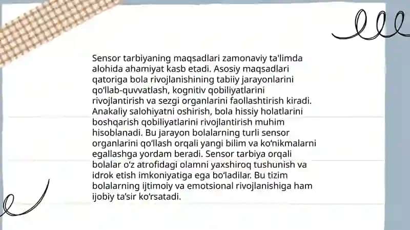 Sensor tarbiya asoslari 4
