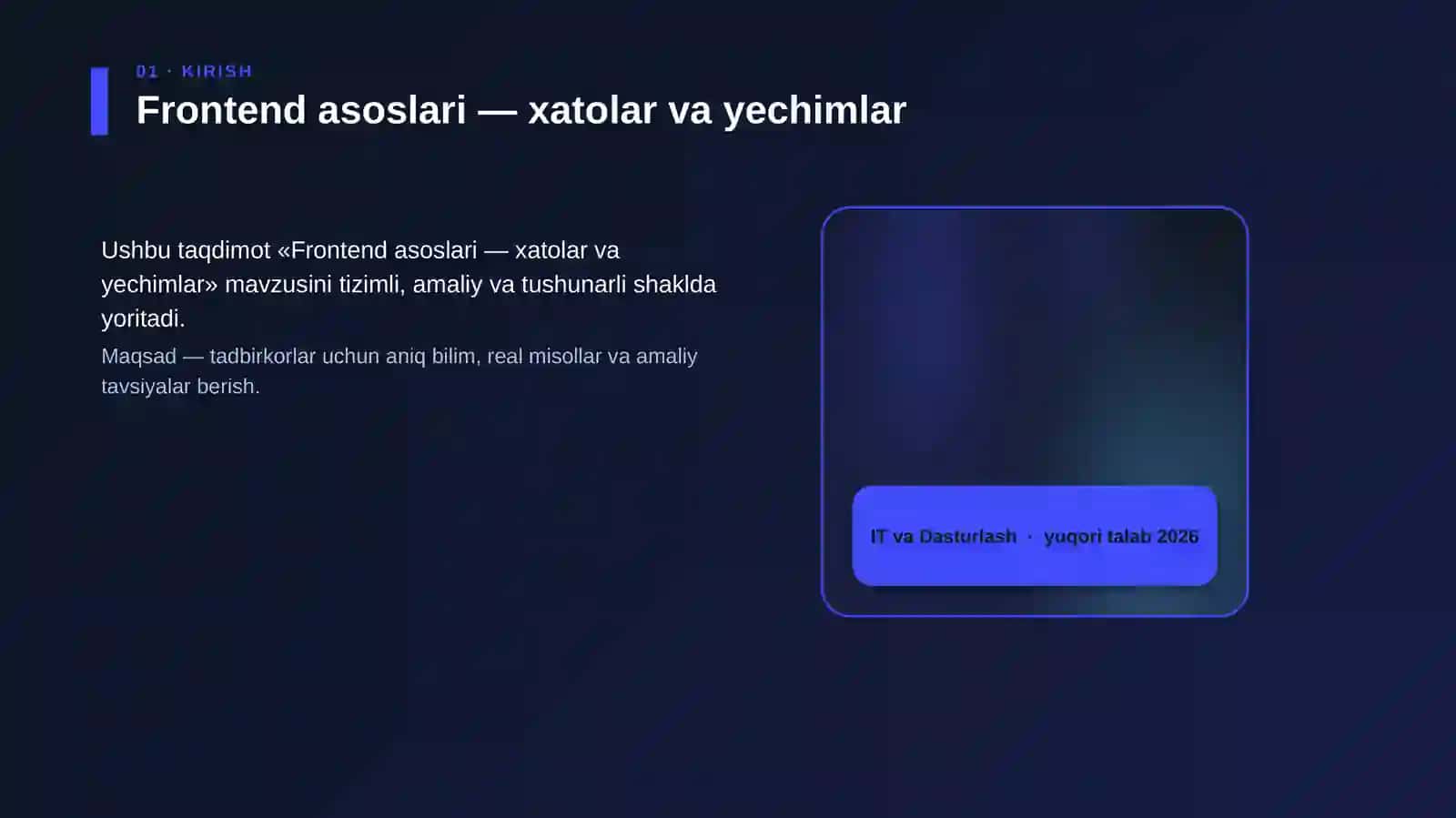 Frontend asoslari — xatolar va yechimlar 4