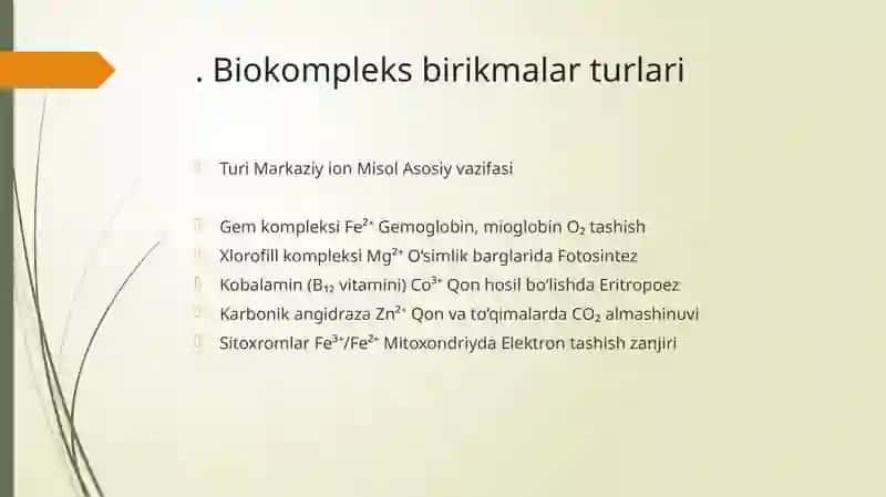 Biokompleks birikmalar 4