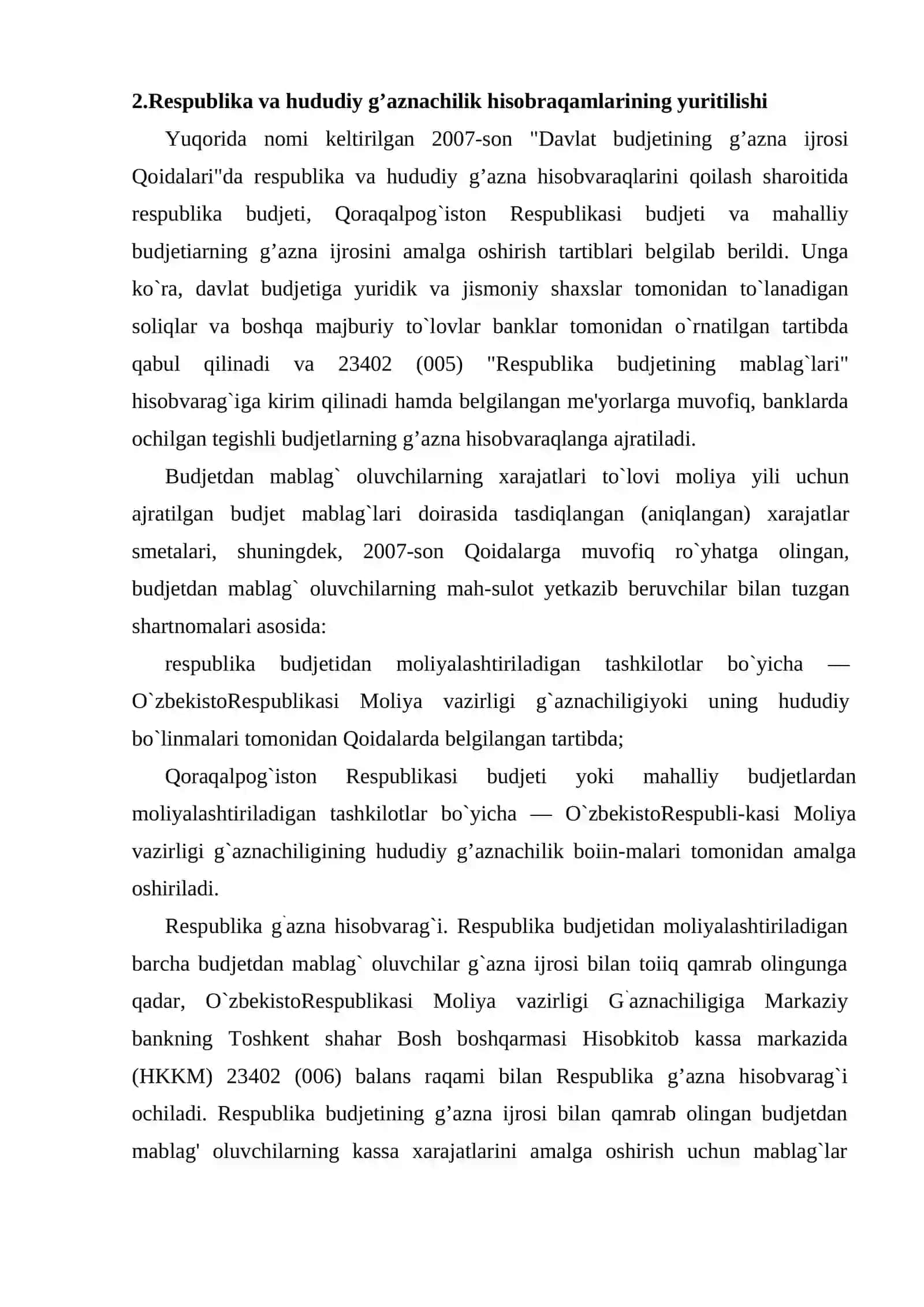 G`aznachilik yagona g`azna hisob raqamini yuritish 4