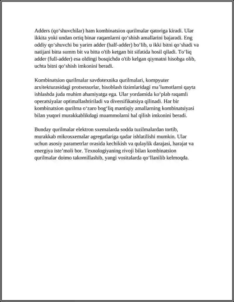 Kombinatsion qurilmalar 4