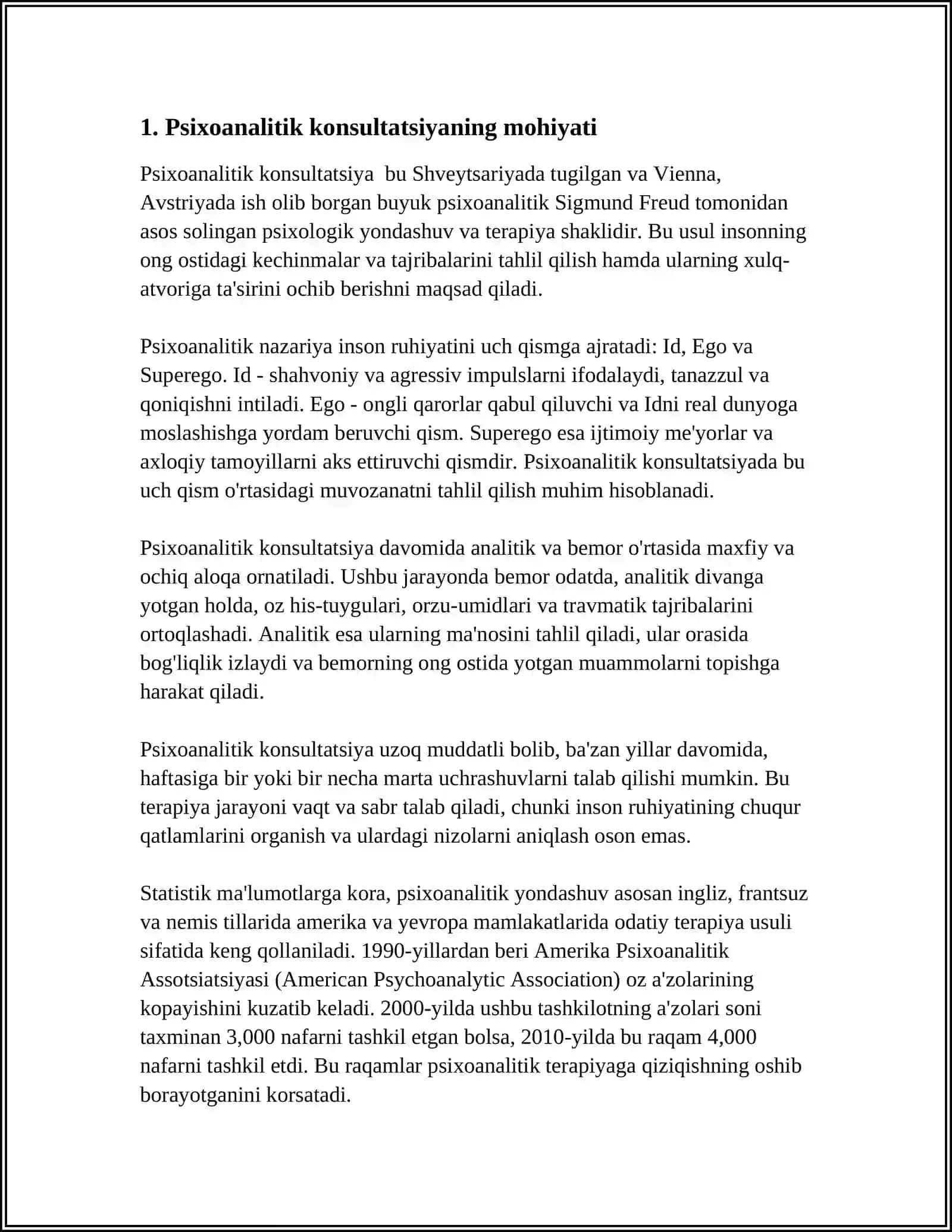 PSIXOANALITIK KONSULTATSIYA 4