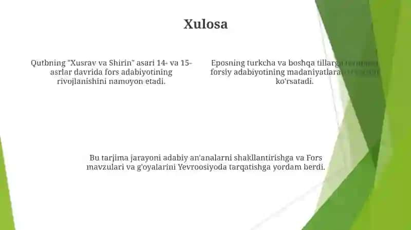 Qutbning "Xusrav va Shirin" dostoni 4
