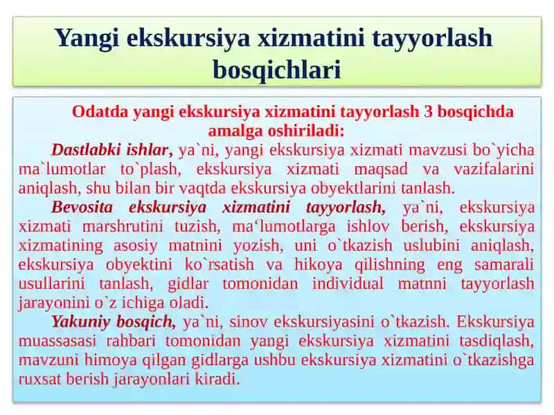Yangi ekskursiya tayyorlash texnologiyasi 4