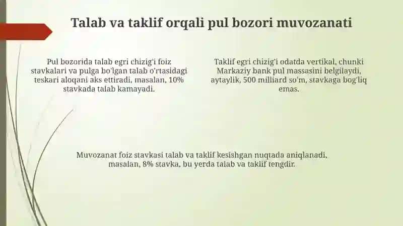Pul bozori muvozanati 4