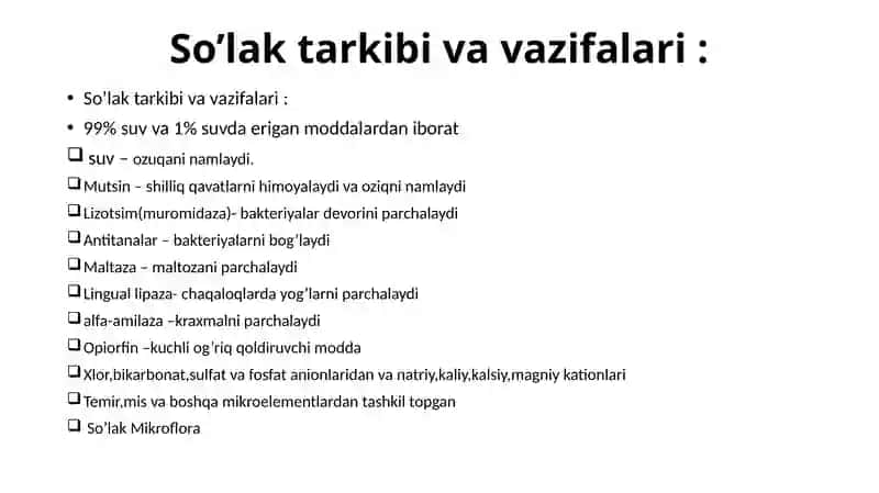 Oshqozon-ichak tizimi biokimyosi 4
