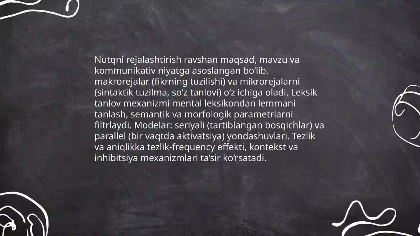 Nutq ishlab chiqarishning psixolingvistik nazariyalari 4