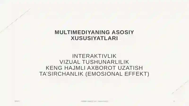 Multimediya va uning zamonaviy ta’minoti 4