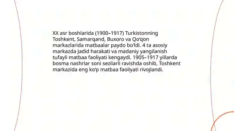 XX asr boshlarida Turkistonda matbaachilik rivoji 4