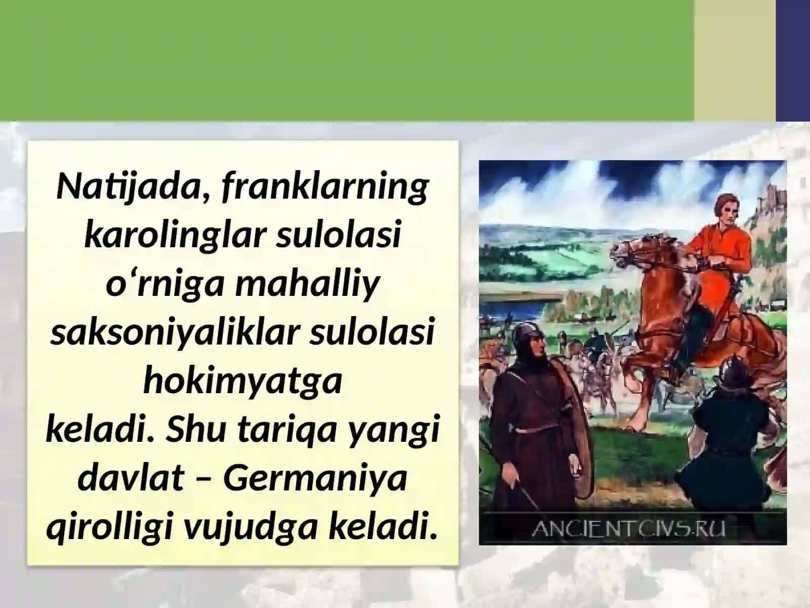 7-sinf Jahon tarixi Muqaddas Rim imperiyasi dars taqdimot 4