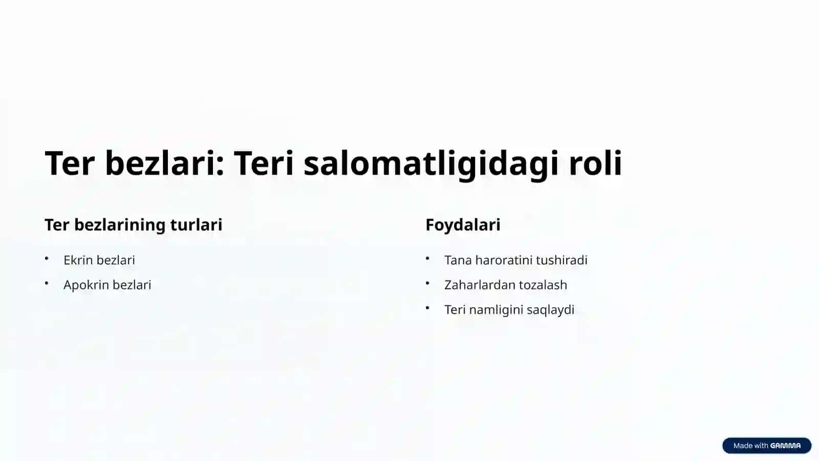 Tashqi sekretsiya bezlari: Kirish 4