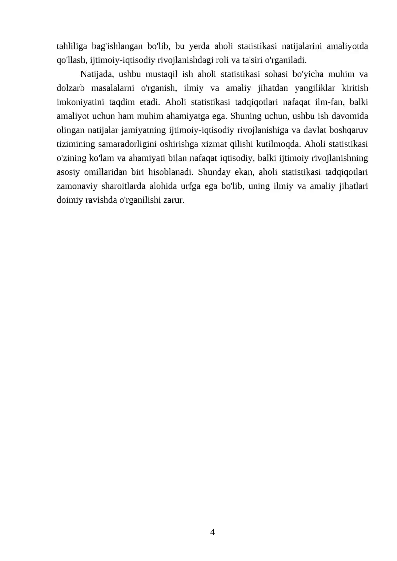 Aholi statistikasi 4