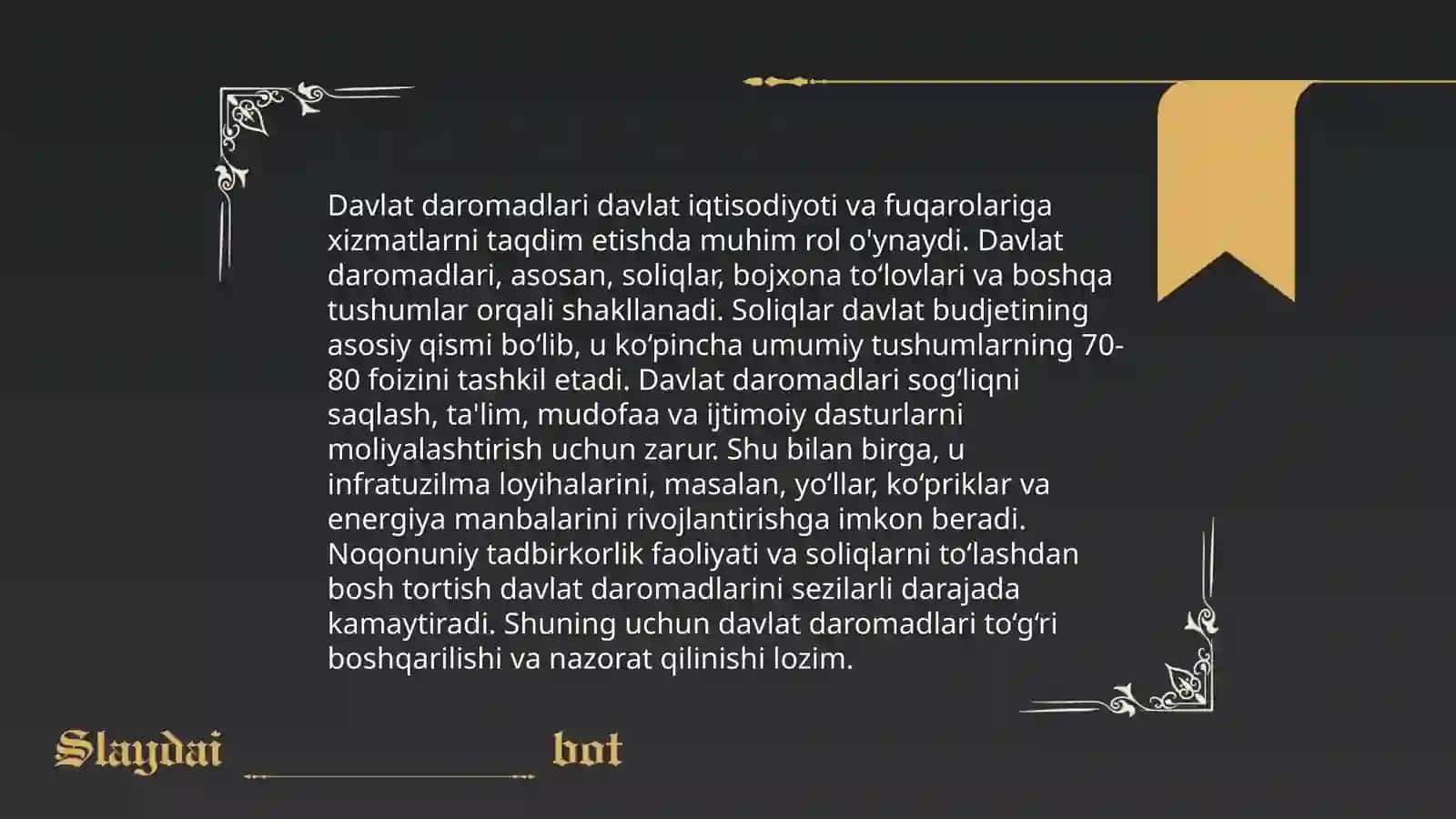 Davlat daromadlari tushunchasi 4