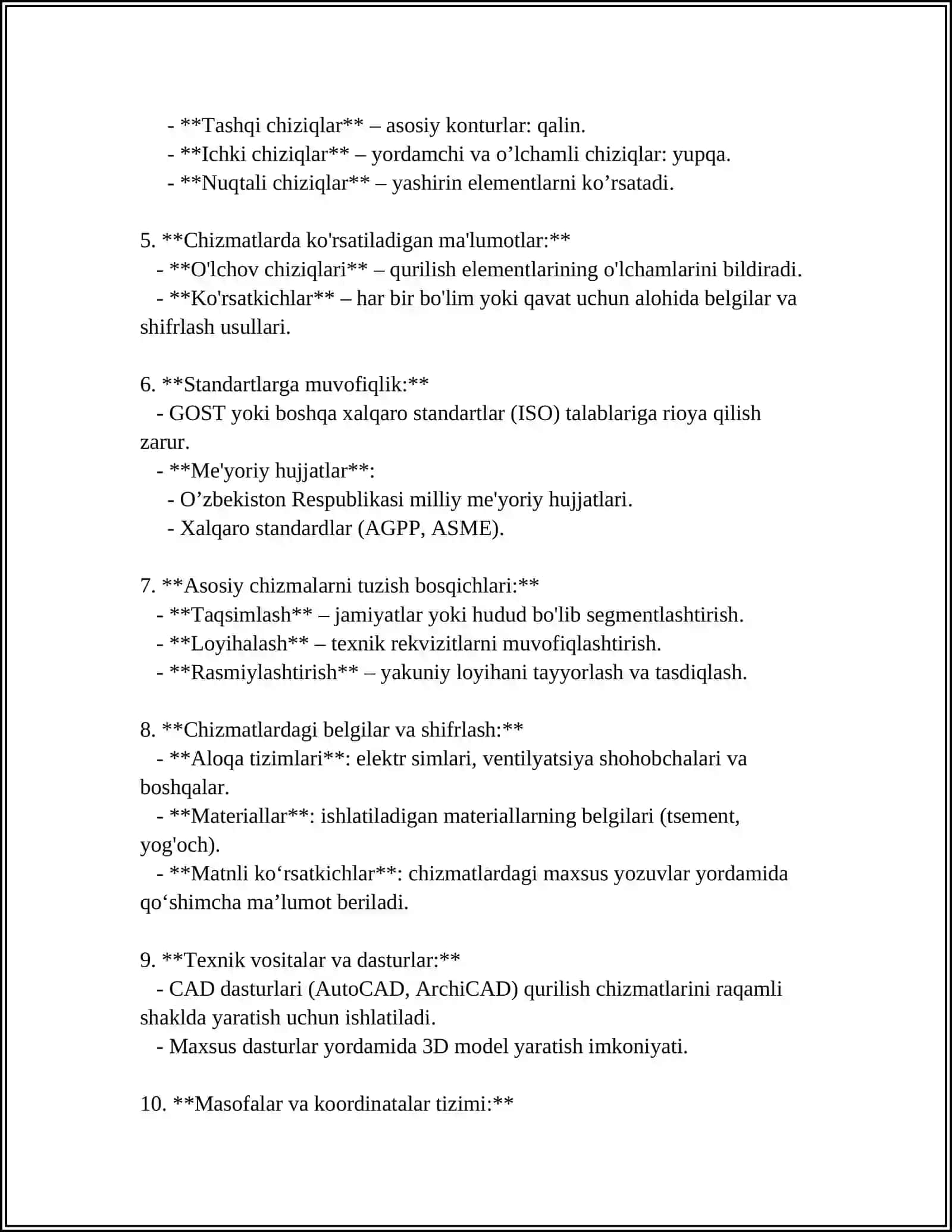 Qurilish chizmachiligi asoslari 4